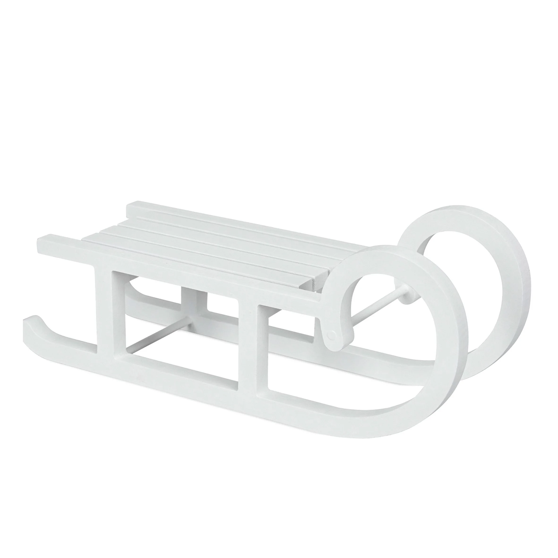 Deko-Schlitten aus Holz – Weiß, 30 cm