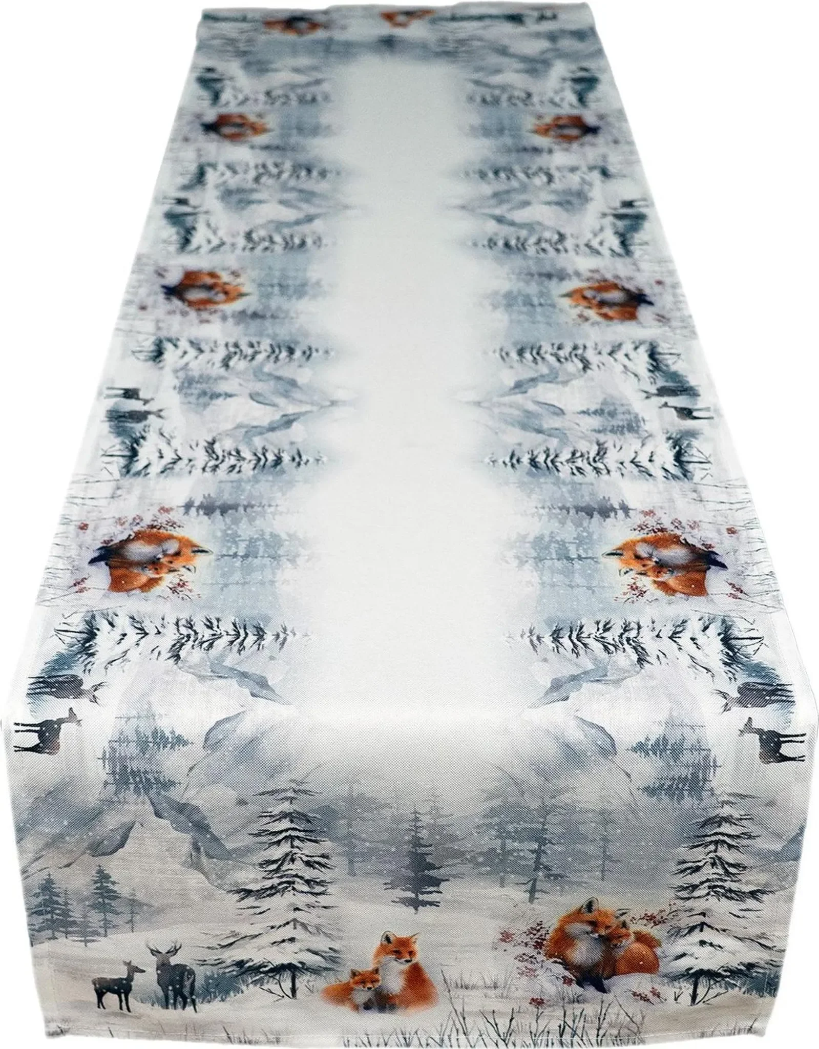 Tischläufer Tischdecke „Fuchs Winterwald“ – 40 x 140 cm