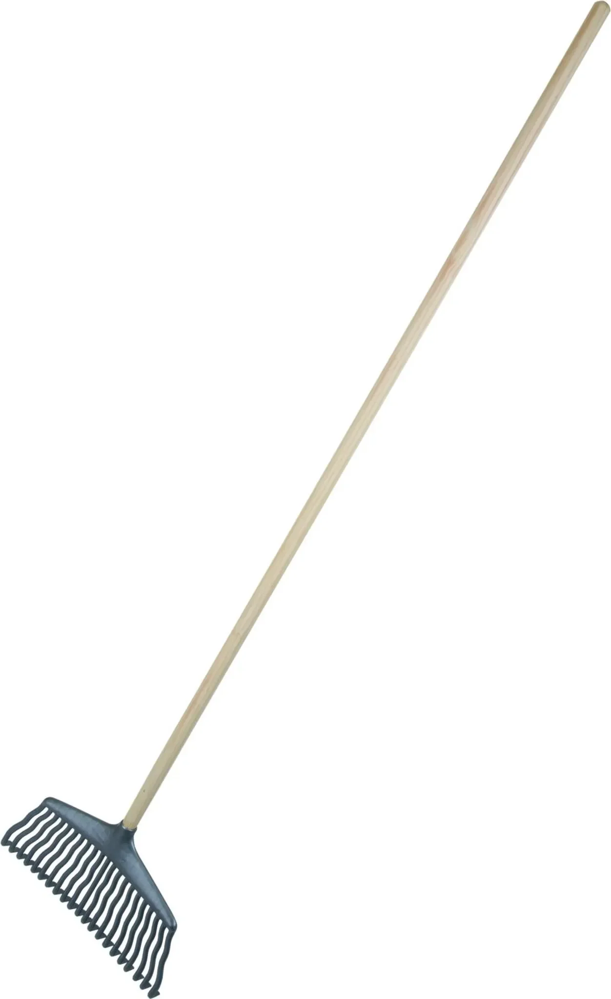 Kunststoff-Laubbesen mit Stiel 150 cm – silber