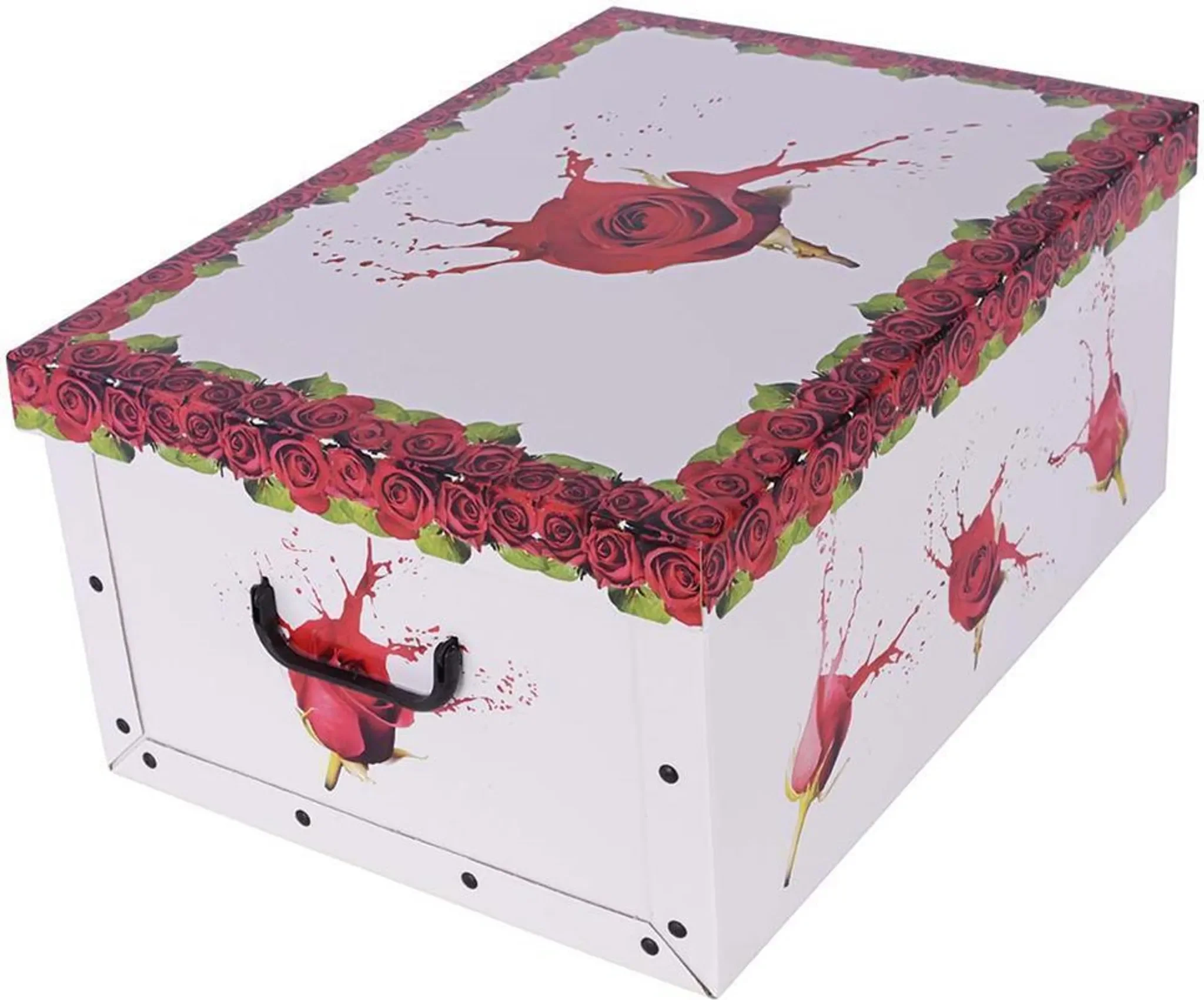 Aufbewahrungsbox Midi „Rose Red Passion“ – mit Deckel & Griff