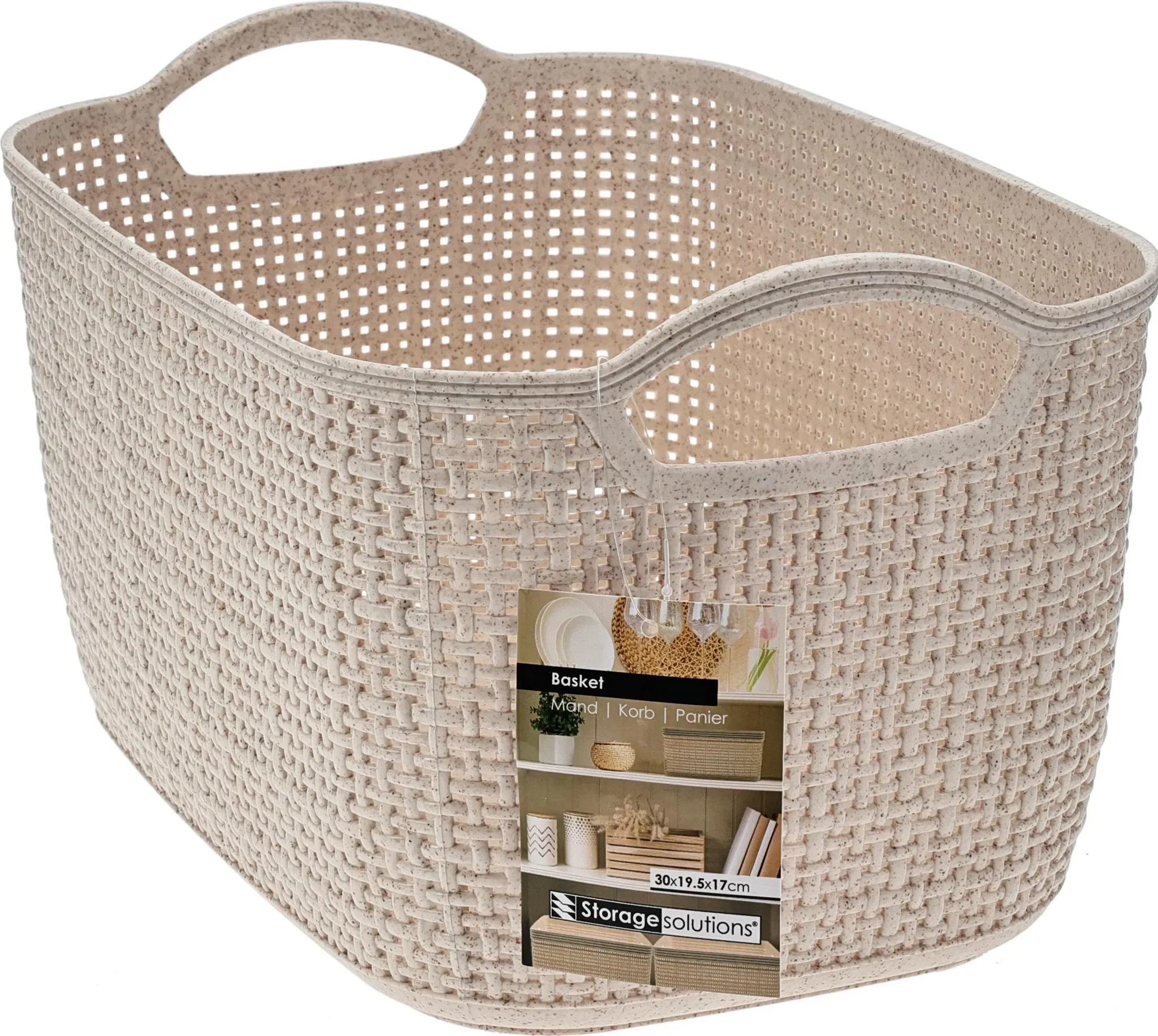 Aufbewahrungskorb mit Griffen 30×19,5×17 cm – Beige