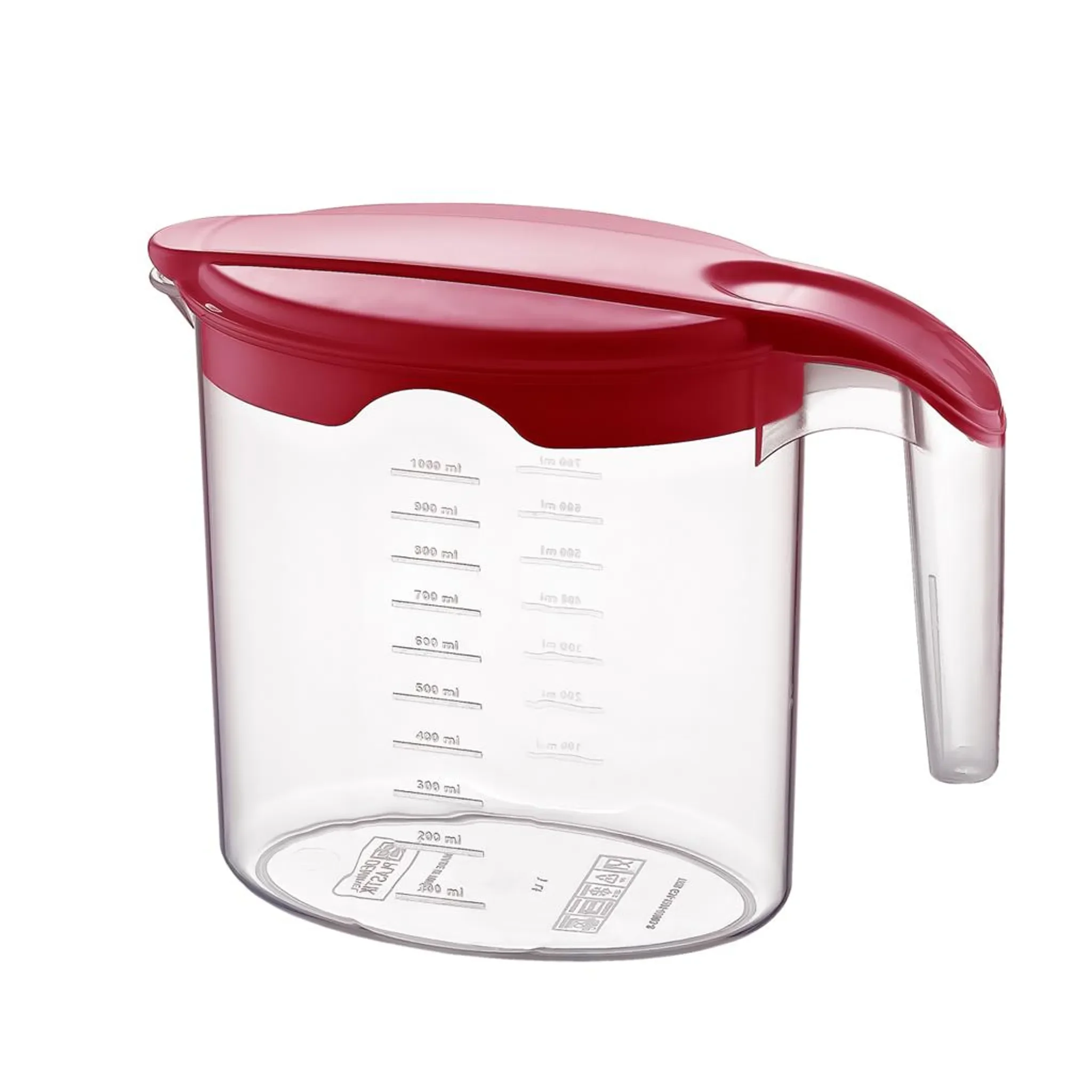 Getränkekrug 1 l aus Kunststoff – mit Deckel & Messskala