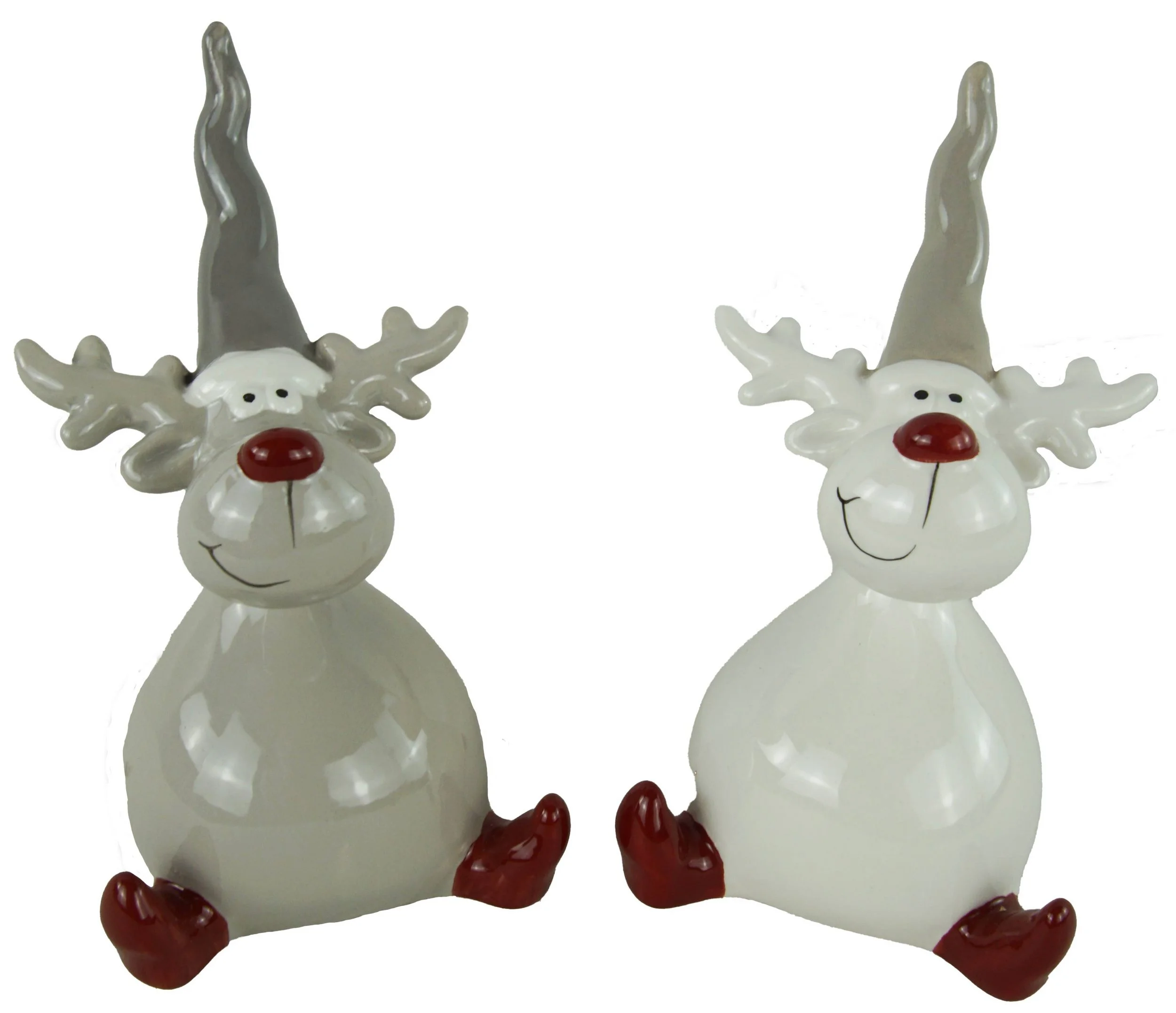 Dekofigur Elche sitzend – 2er-Set