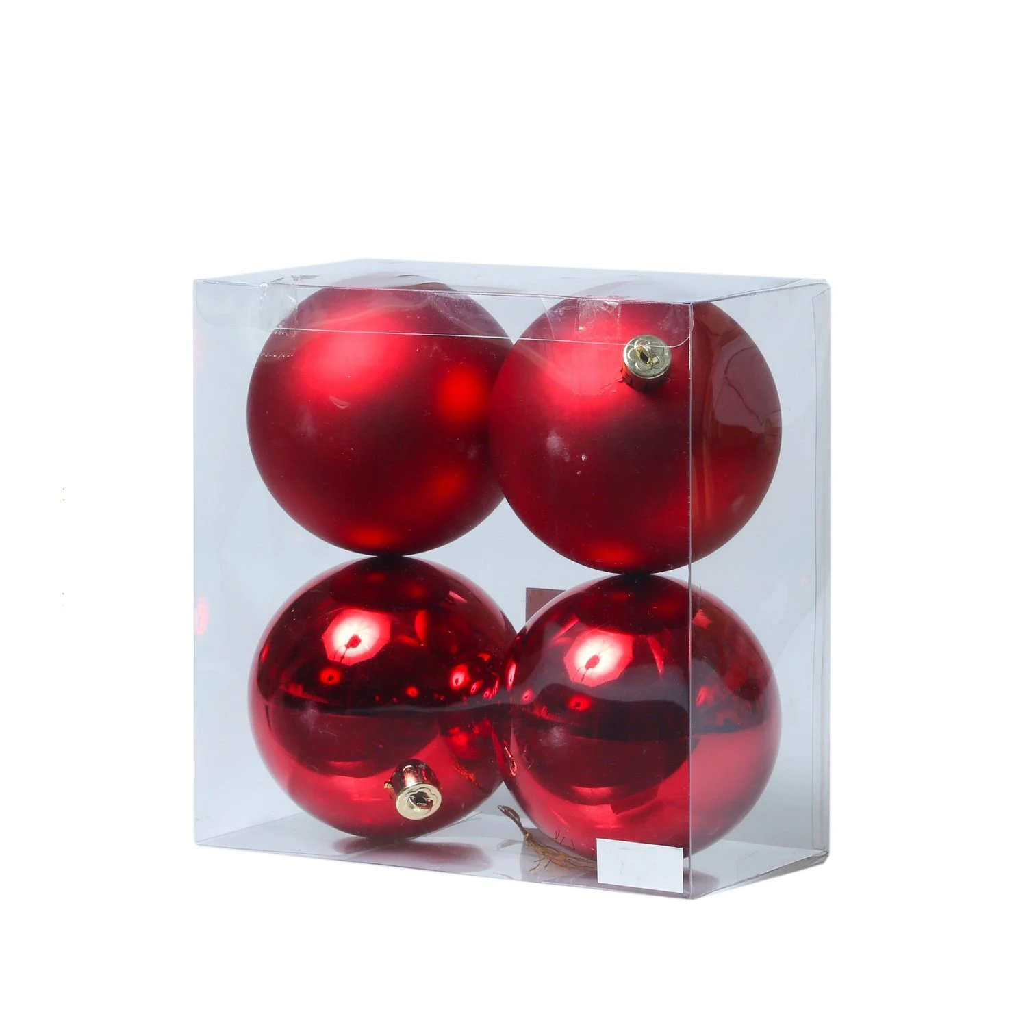 Christbaumkugeln Ø 10 cm – Rot, 4er-Set